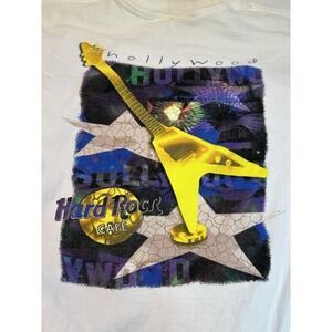 Vintage‎ 90s Y2K Hard Rock Cafe Hollywood Graphic T-Shirt Size Large KC